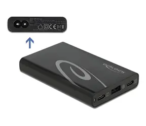 DeLock / Nabíjací adaptér / 2× USB-C PD 3.0 + 1× USB-A / 60 W / čierny