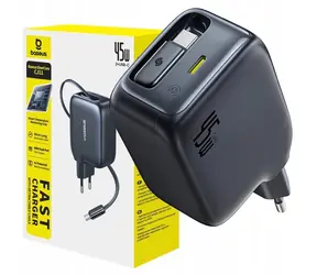 Baseus EnerCore CJ11 čierna / Nabíjačka / 45W / USB-C / navíjací kábel USB-C