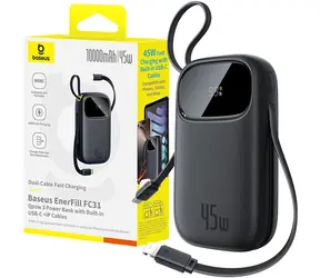 Baseus EnerFill FC31 10000 mAh čierna / Powerbanka / 45W