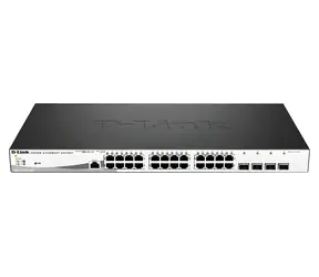 D-Link DGS-1210-28MP / 28- Port Gigabit PoE SMART Switch / 24x PoE gigabit RJ45 / 4X SFP / PoE budget 370 W