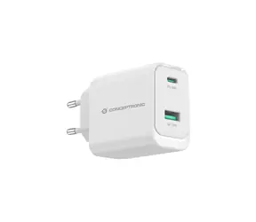 Conceptronic ALTHEA20W45 biela / USB nabíjací adaptér / 1x USB-A / 1x USB-C / 45 W / GaN / PD 3.0