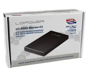 LC Power LC-25U3-Becrux-C1 čierna / Box pre 2,5" HDD / SATA III / USB 3.1 Gen 2 Type-C
