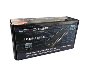 LC-Power LC-M2-C-MULTI čierna / Externý box pre M.2 SSD / NVMe + SATA / USB-C / 10 Gbps