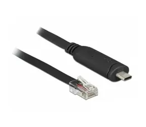 DeLock USB 2.0 Type-C (M) - RS-232 RJ45 (M) 2 m čierna
