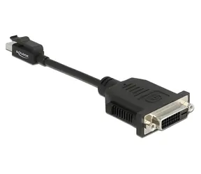 DeLock čierna / Adaptér / Mini DisplayPort (M) - DVI (F) / s aretáciou / pasívna / 1920 x 1200 60 Hz