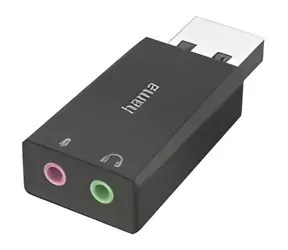 HAMA USB zvuková karta čierna / Zvuková karta / USB-A / 2x 3,5 mm jack / stereo