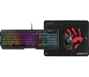 A4Tech Bloody B1700 čierna / herný set klávesnica s myšou / RGB / Anti-ghosting / 6000 DPI / USB