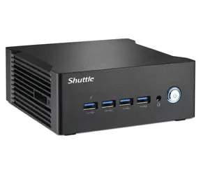 Shuttle NT10H5 čierna / Mini-PC barebone / Intel Core Ultra 5 125H / Intel Arc / 2x SO-DIMM DDR5 / M.2 NVMe / Bez OS