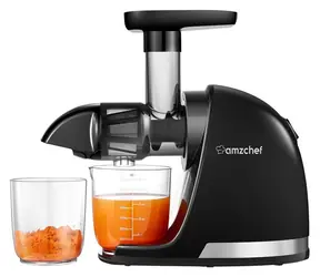 AMZCHEF 1501-BK-SM čierna / Pomalý odšťavovač / 80 RPM / 90% výťažnosť