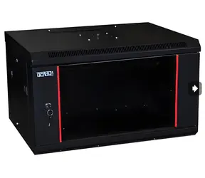 OCRACK 19" OCC-04U-45SBK čierna / Rozvádzač nástenný / 4U / 450 mm / celosklenené dvere
