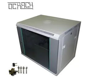 Opticord OCRACK OCC-06U-45SBK čierna / Rozvádzač nástenný / 19" / 6U / 450 mm / sklenené dvere