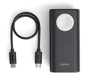 HAMA Watch čierna / Powerbanka / bezdrôtové nabíjanie Apple Watch / USB-C / PD / QC 3.0 / 10000 mAh