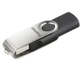 HAMA Rotate čierna/strieborná / Flash disk / USB 2.0 / 64 GB / 6 MB/s