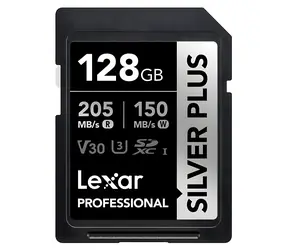 Lexar Professional SILVER PLUS SDXC 128GB / Pamäťová karta / čítanie: 205 MB/s / zápis: 150 MB/s / UHS-I / V30