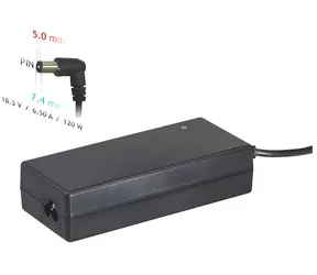 Akyga / Nabíjačka pre notebook / 18.5V / 6.5A / 120W / 7.4x5.0 mm + pin / pre HP & Compaq