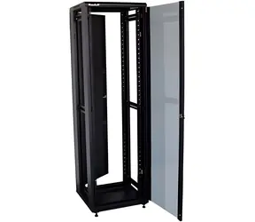 Xtendlan 42U/800x1000 čierna / Stojanový rozvádzač / 19" / sklenené dvere / plný chrbát