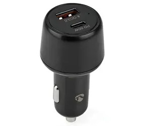 Nedis čierna / Nabíjačka do auta / 65 W / USB-C Power Delivery + USB-A Quick Charge / 12-24 V
