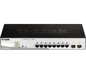 D-Link DGS-1210-08P / SMART switch / 8x GbE PoE+ / 2x SFP / PoE 65 W / bez ventilátora