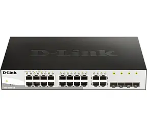 D-Link DGS-1210-20 / SMART switch / 16x gigabit RJ45 / 4X combo RJ45/SFP / bez ventilátora