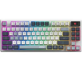 MSI Forge GK600 TKL Wireless Sky šedá / Bezdrôtová herná klávesnica / 83 kláves / RGB podsvietenie / US layout / USB-C