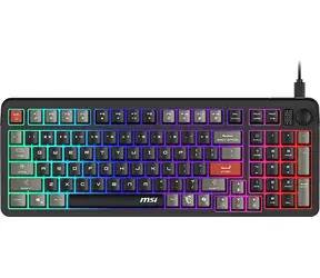 MSI Forge GK110 čierna / Herná klávesnica / drôtová / US layout / podsvietená / 97 kláves