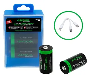 Patona LR14 (C) 2300mAh Li- ION / Nabíjacia batéria / 1,5V / USB-C nabíjanie / 2 ks v balení