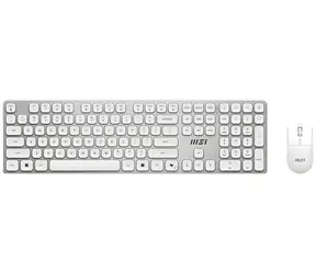 MSI FORGE K210 bielostrieborná / Bezdrôtová sada klávesnice a myši / bezdrôtová / dobíjacia / USB / CZ+SK layout