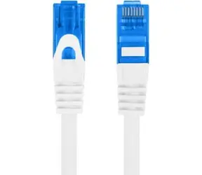 Lanberg CAT6A S/FTP 1m biela / Patch kábel / LSZH / CCA / RJ45-RJ45 / Fluke