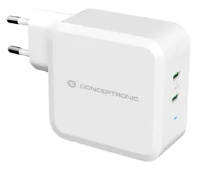 Conceptronic ALTHEA08W biela / USB-C nabíjací adaptér / 2x USB-C / 100 W / GaN