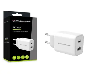 Conceptronic ALTHEA11W biela / USB nabíjací adaptér / 1x USB-A / 1x USB-C / 33 W / PD PPS