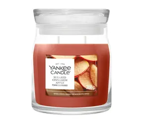 Yankee Candle Signature Sugared Cinnamon Apple stredná / Vonná sviečka / 2 knôty / 35-50 hod. / Sladké a korenené