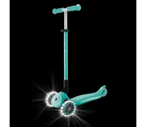 Globber Primo Foldable PLUS Lights mätová / Detská kolobežka / 3 kolesá / LED predné kolesá / skladacie / od 3 rokov