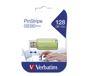 Verbatim Store 'n' Go PinStripe 128GB zelená / Flash disk / USB 2.0 / čítanie 12 MB/s / zápis 5 MB/s