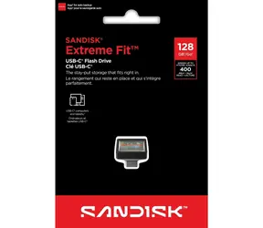 SanDisk Extreme Fit USB-C 128 GB čierna / Flash disk / USB-C 3.2 Gen 1 / čítanie: 400 MB/s