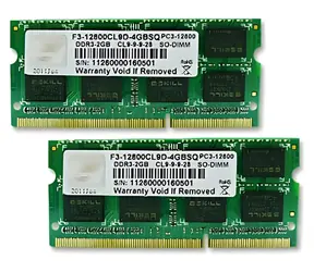 G.Skill SQ 4GB Kit 2×2GB / Operačná pamäť / DDR3 SO-DIMM / 1600 MHz / CL9-9-9-28 / 1.5V