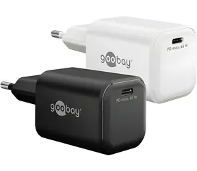 Goobay Nano 65W biela / Sieťová nabíjačka / 1x USB-C / USB-C PD / GaN / 65W