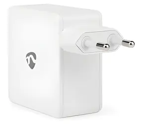 Nedis GaN 100W biela / Sieťová nabíjačka / 1x USB-C / USB Power Delivery