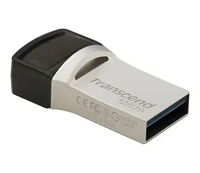 Transcend JetFlash 890S 128GB strieborná / Flash disk / USB 3.2 Gen 1 / USB-C + USB-A / OTG
