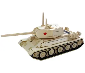 Woodcraft CONSTRUCTION Kit 3D puzzle Tank T-34 P / prírodné drevo / od 8 rokov / Obtiažnosť: stredná