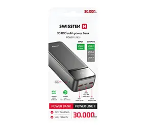 Swissten Power Line II 30000 mAh čierna / Power Bank