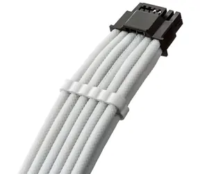 CableMod PRO ModMesh C-Series 12VHPWR StealthSense biela / PCIe napájací kábel / 16-pin na 90 ° 16-pin