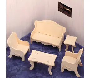 Woodcraft Drevené 3D puzzle Obývacia izba / od 5 rokov / Obtiažnosť: jednoduchá