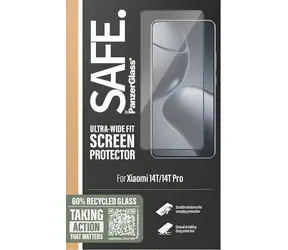 PanzerGlass SAFE UWF pre XIAOMI 14T a 14T Pre čierna / Tvrdené sklo / Plne nalepovacie / 0,65 mm
