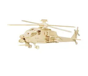 Woodcraft Drevené 3D puzzle vrtuľník Apache / od 6 rokov / Obtiažnosť: stredná