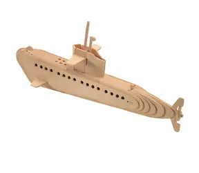 Woodcraft Drevené 3D puzzle Ponorka prírodná / od 6 rokov