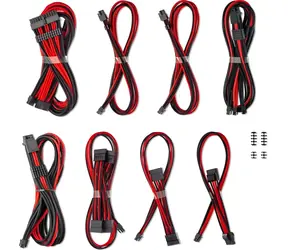 CableMod PRO ModMesh C-Series čierno-červená / Sada káblov / Corsair RMi & RMx / 12VHPWR / Dual StealthSense