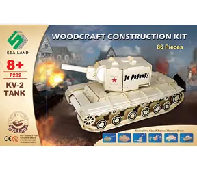 Woodcraft Drevené 3D puzzle Tank KV-2 / 86 dielikov / od 8 rokov / Obtiažnosť: jednoduchá