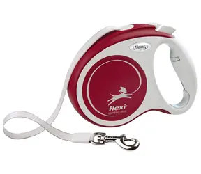 FLEXI Vodítko Comfort PLUS M červené / Opasok 5 m / Samonavíjacie / Pre psov do 25 kg