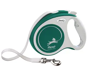 FLEXI Vodítko Comfort PLUS M zelené / Opasok 5 m / Samonavíjacie / Pre psov do 25 kg