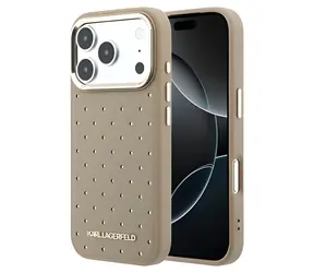 Karl Lagerfeld Perforated Gold Dots béžová iPhone 17 Pre Max